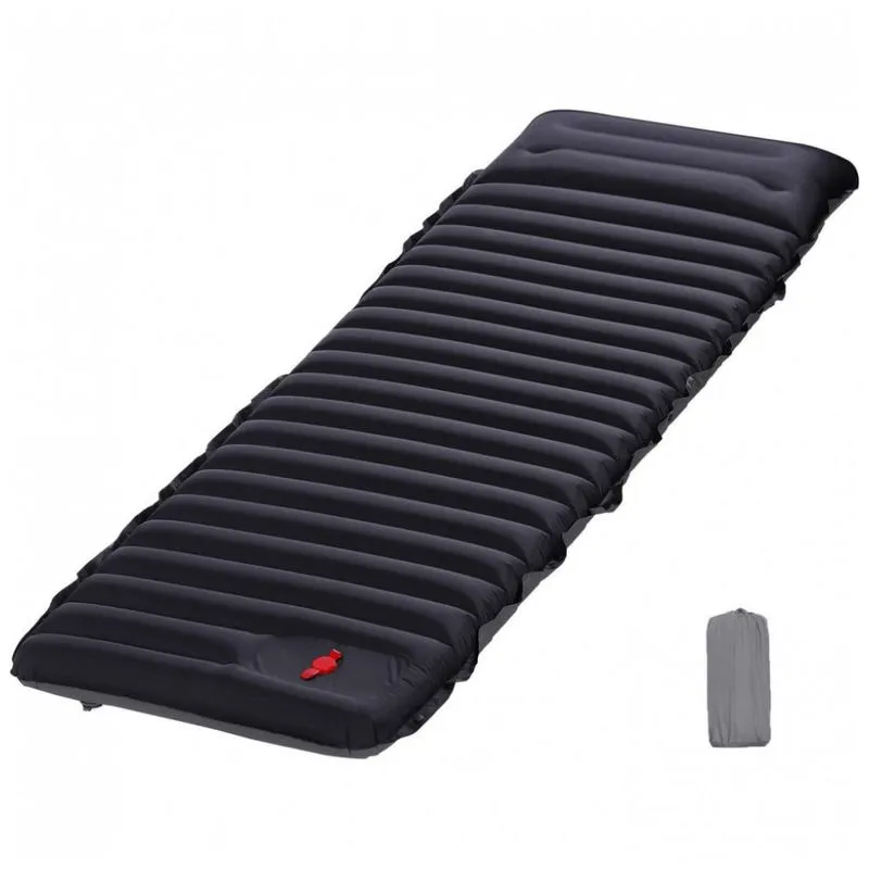 Colchao Inflavel Solteiro, Multiuso Para Viagem, Auto Inflavel, A Prova Dagua, Preto, Belashop, Preto