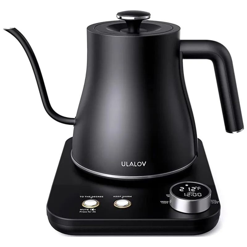 Gooseneck Chaleira Elétrica 0.8 L Com Desligamento Automático, 1200w, 110v, Ulalov Gk201, Preto