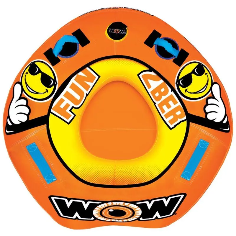 World Boia Rebocavel Inflavel Para 2 Pessoas, Resistente, Wow Sports 921495, Laranja