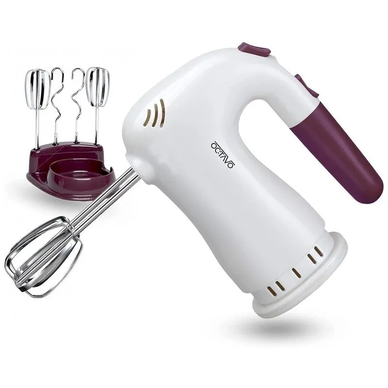 Batedeira De Mao Com 5 Velocidades E Acessorios, 250w, Branca, 110v, Octavo Cx 6651, Branco
