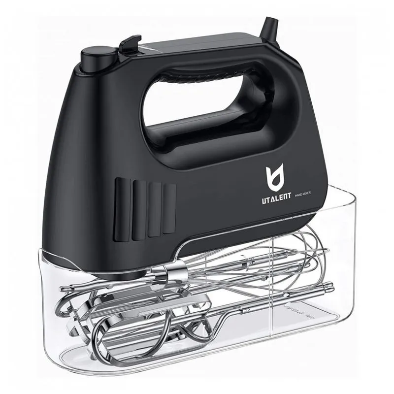 Batedeira De Mao Com 5 Velocidades E Acessorios, 180w, 110v, Utalent U 2046 B, Preto