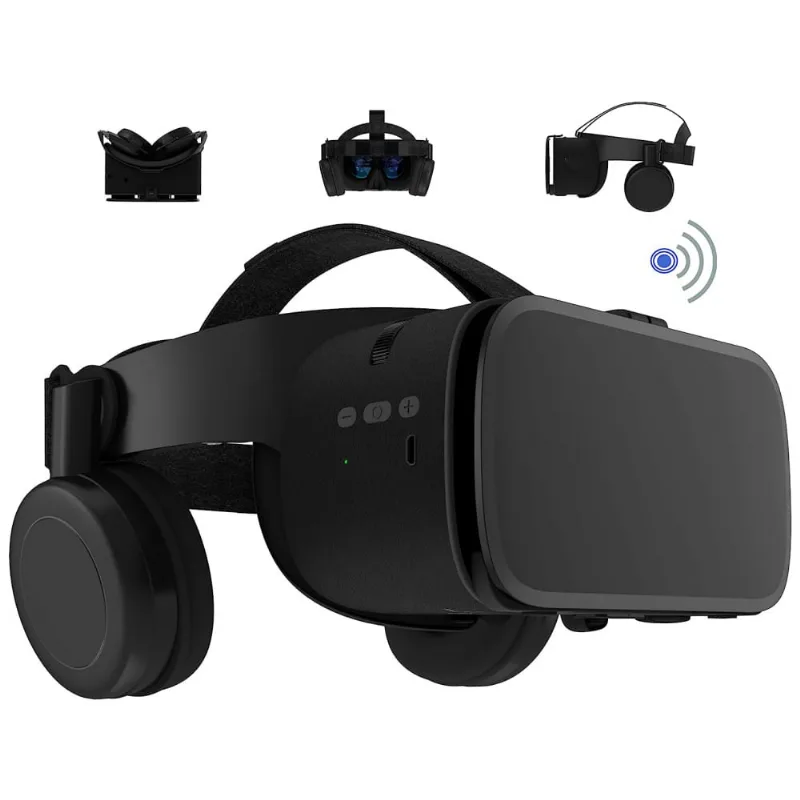 Oculos De Realidade Virtual 3d Com Fones De Ouvido E Blutooth Para Celulares De Ate, Longlu 39 Qu124 125, Preto
