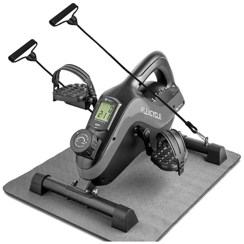Under Desk Bike Pedal Exerciser Flexcycle Exercise Bike Stationary Magnetic Cycle With Lcd Monitor Resistance Bands For Arm Leg Recovery Therapy Want