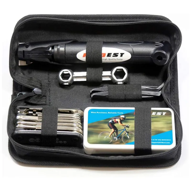 Bomba De Piso Ergonomica Para Bicicleta Com Medidor E Valvula Inteligente 120 Psi E Com Kit Reparo, Kitbest, Preto