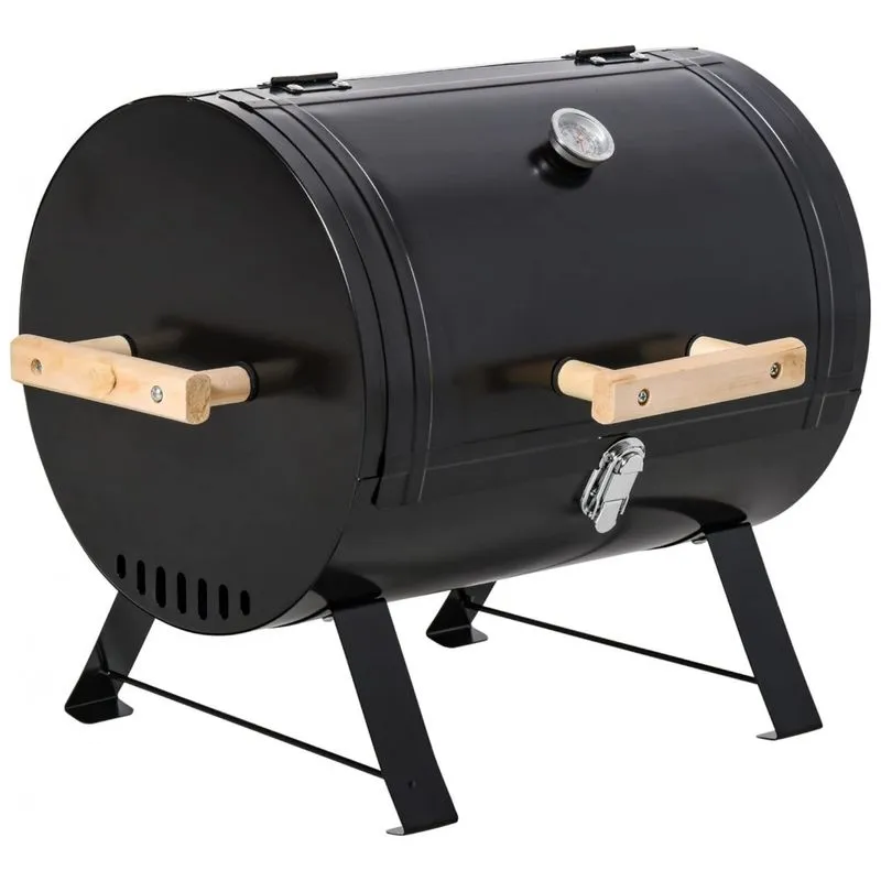 Churrasqueira A Carvao Portatil E Compacto Serve Ate 4 Pessoas, Outsunny, Preto