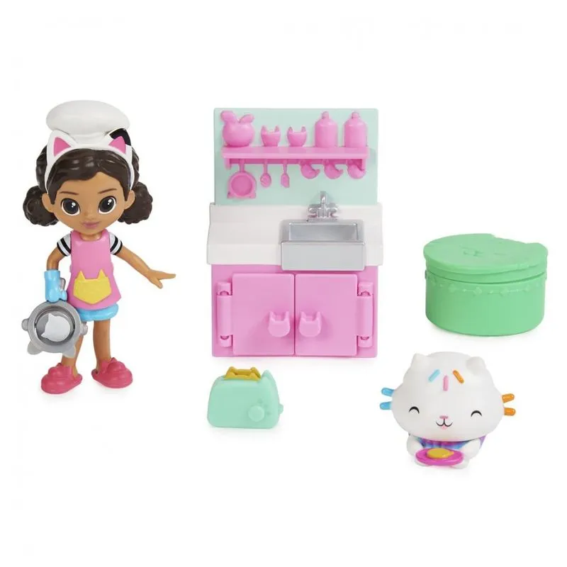 Hora Do Lanche Cozinha Da Com 5 Acessorios Para Criancas A Partir De 3 Anos, Gabbys Dollhouse 6063574, Rosa