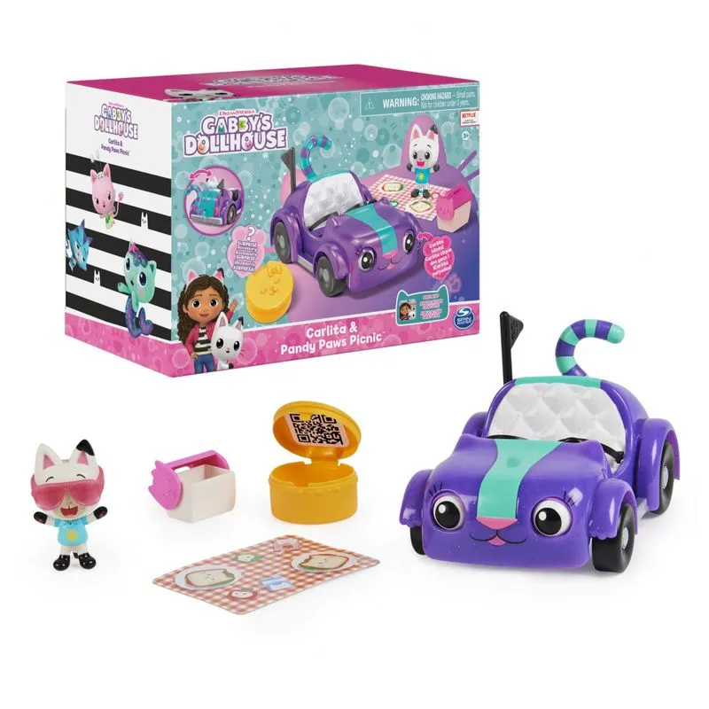 Passeio Magico Com Carlita E Pandy Com 2 Acessorios Para Criancas A Partir De 3 Anos, Gabbys Dollhouse 6064147, Azul