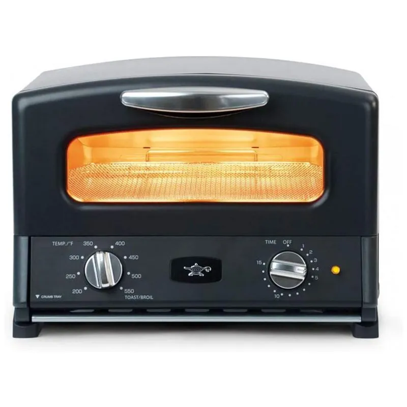 Forno Eletrico De Bancada Retro Com 8 Niveis De Temperatura E Temporizador, 110v, Sengoku Set G16ak, Preto