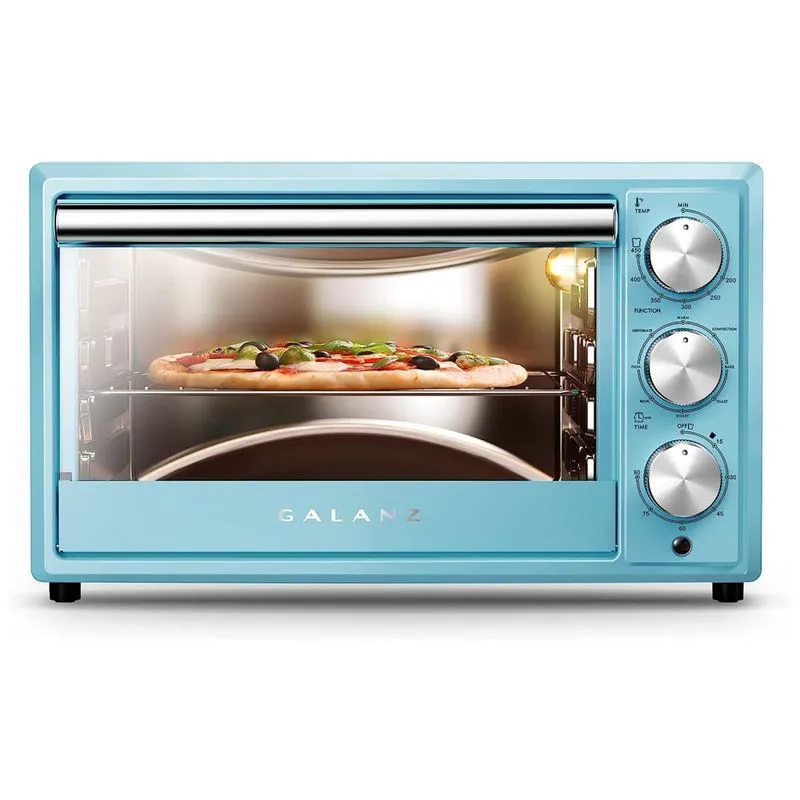 Forno Eletrico De Bancada Com Controle De Temperatura E Temporizador, 1500w, Aco Inoxidavel, 110v, Galanz Grh1209berm151, Azul Turquesa