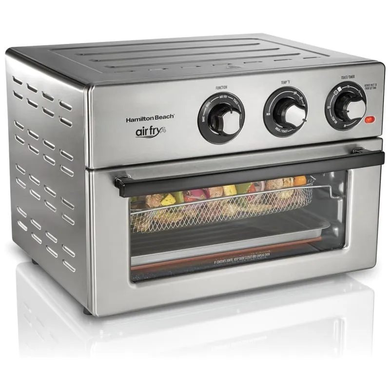 Forno Eletrico De Bancada Com Controle De Temperatura E Temporizador, 1800w, Aco Inoxidavel, 110v, Hamilton Beach 31225, Prateado