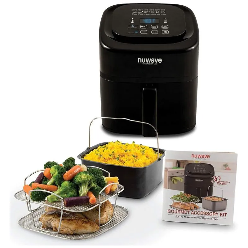 Fritadeira Eletrica Air Fryer 6l, Com Painel De Controle Digital, 110v, Nuwave Afc1031oa2, Preto