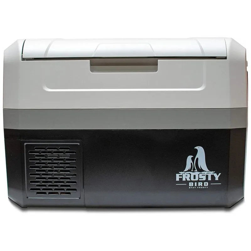 Mini Geladeira, Cooler Automotiva Eletrico Portatil 55l, 110v, Frosty Bird Stay Frosty, Cinza
