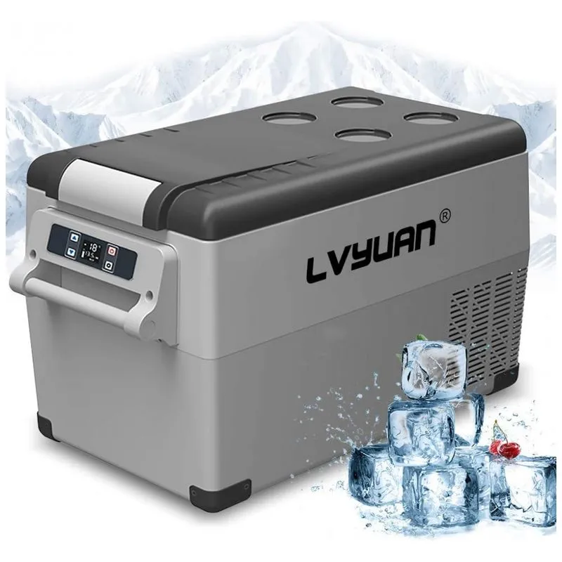 Lvyuan Mini Geladeira, Cooler Automotiva Eletrico Portatil 35l, 110v, Cantonape, Cinza