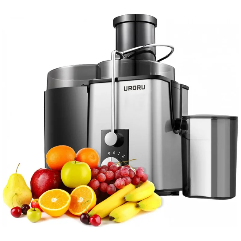 Centrifuga De Frutas Com 2 Velocidades, Aco Inox, 450w, 110v, Uroru, Prateado