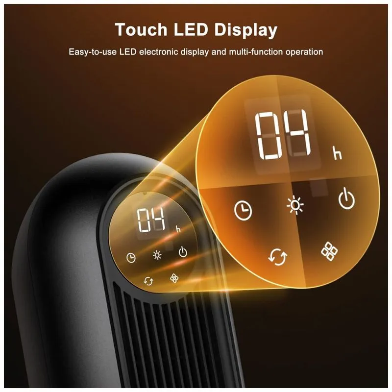 Aquecedor Eletrico Portatil Com Controle Remoto E Temporizador, 1500w, 110v, Tumisue, Preto