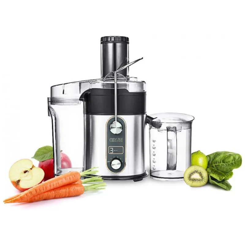 Centrifuga De Frutas Com 5 Velocidades, Aco Inox, 400w, 110v, Crux 14809, Prateado