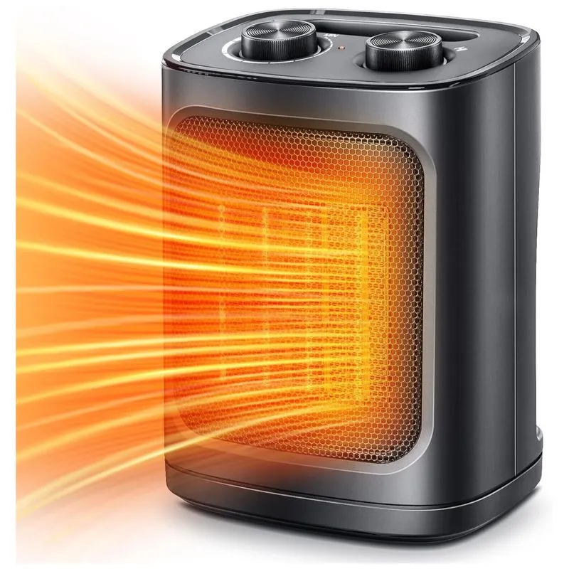 Aquecedor Eletrico Portatil Silencioso, 1500w, 110v, Kismile Zfh006, Preto