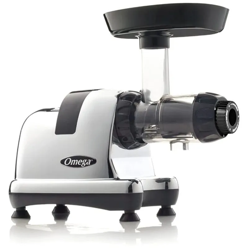 Espremedor Eletrico Para Sucos Com 2 Estagios De Extracao, 200w, 110v, Omega J8006hdc, Prateado