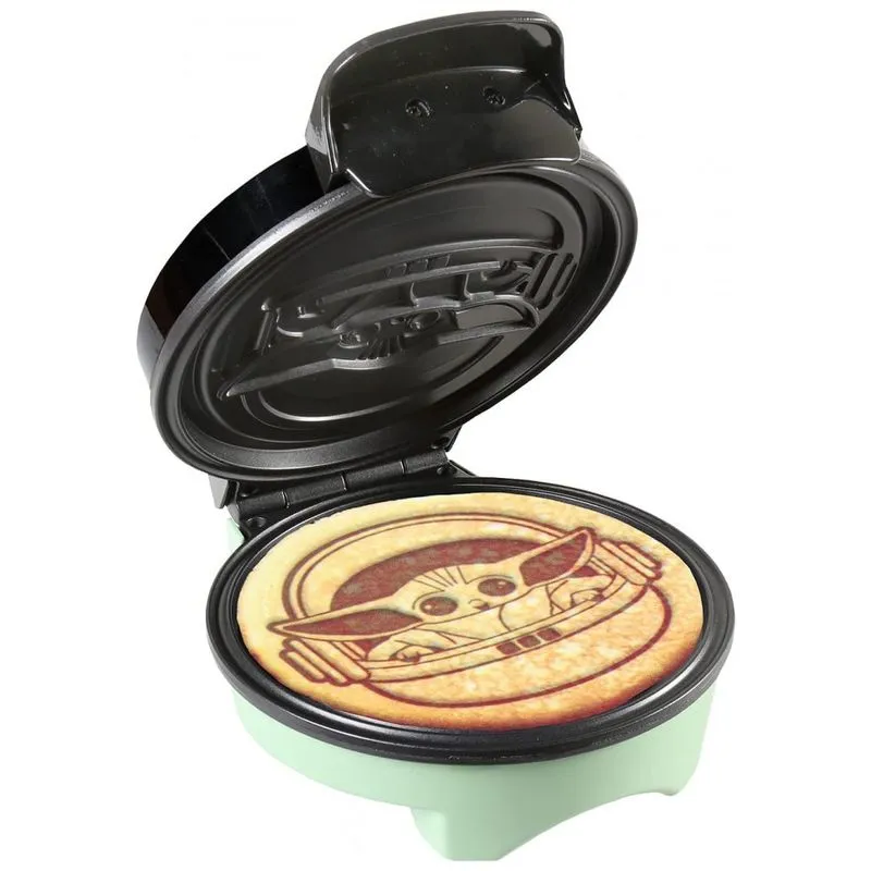 Maquina De Waffle Antiaderente 2 Fatias Com Controle De Temperatura, Yoda, 110v, Uncanny Brands, Verde