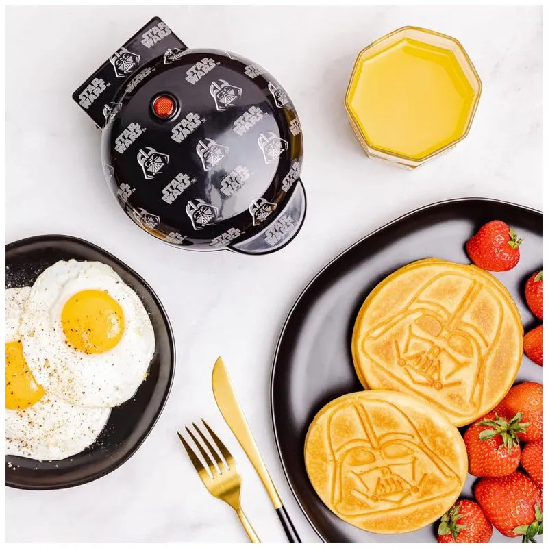 Maquina De Waffle Antiaderente Com Placas De Ceramica, Darth Er, 110v, Uncanny Brands Wm3 Srw Vad, Preto