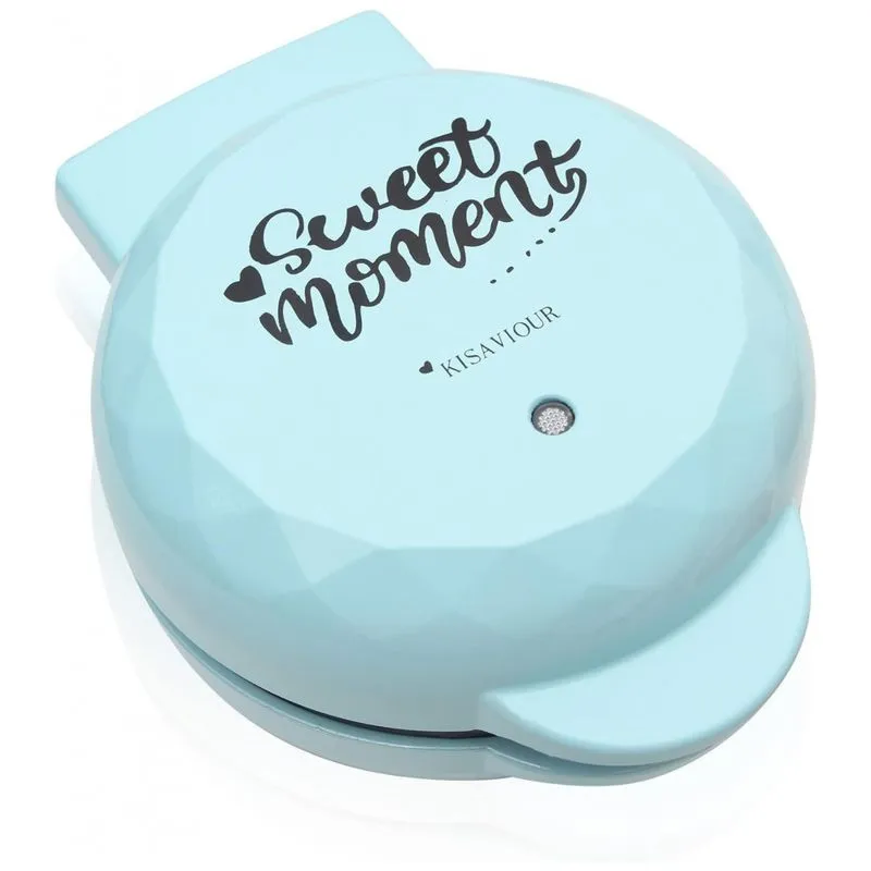 Mini Maquina De Waffle Antiaderente De Facil Limpeza, 550w, 110v, Kisaviour, Azul