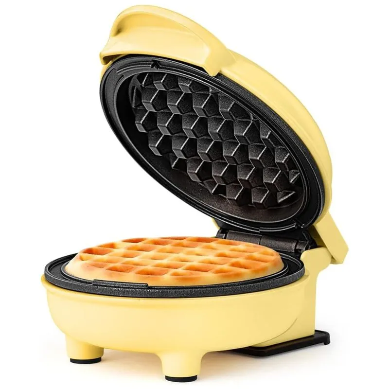 Mini Maquina De Waffle Antiaderente, Amarela, 110v, Holstein Housewares Hh 09125016y, Amarelo
