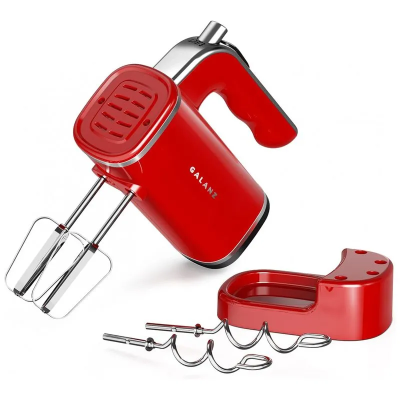 Batedeira De Mao Com 5 Velocidades E Acessorios De Aco Inox, 150w, 110v, Galanz Glhm5rdr015, Vermelho