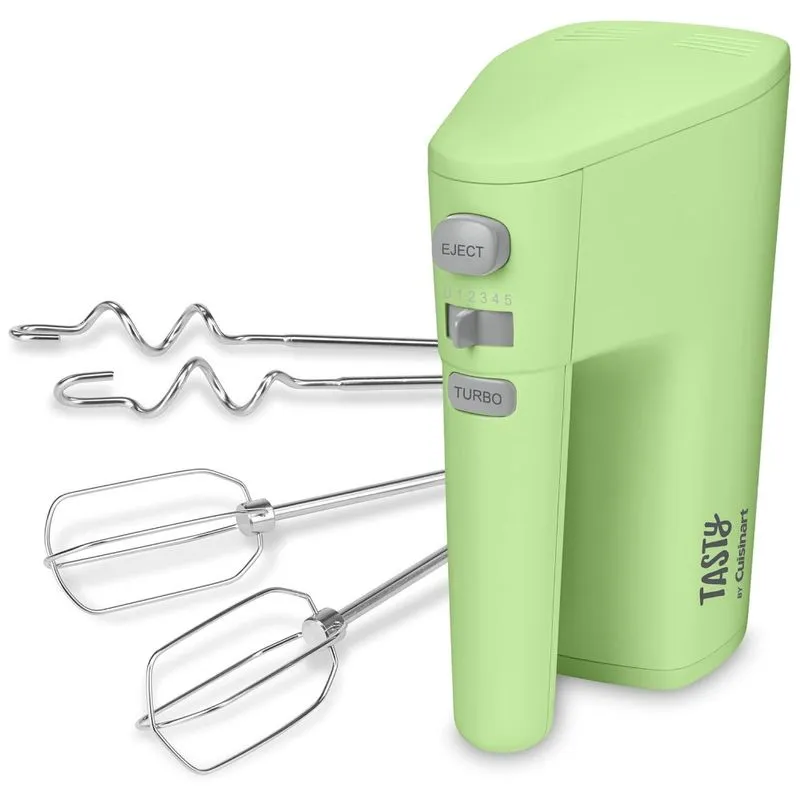 Batedeira De Mao Com 5 Velocidades E Acessorios De Aco Inox, 150w, 110v, Tasty By Cuisinart Hm200tgrn, Verde