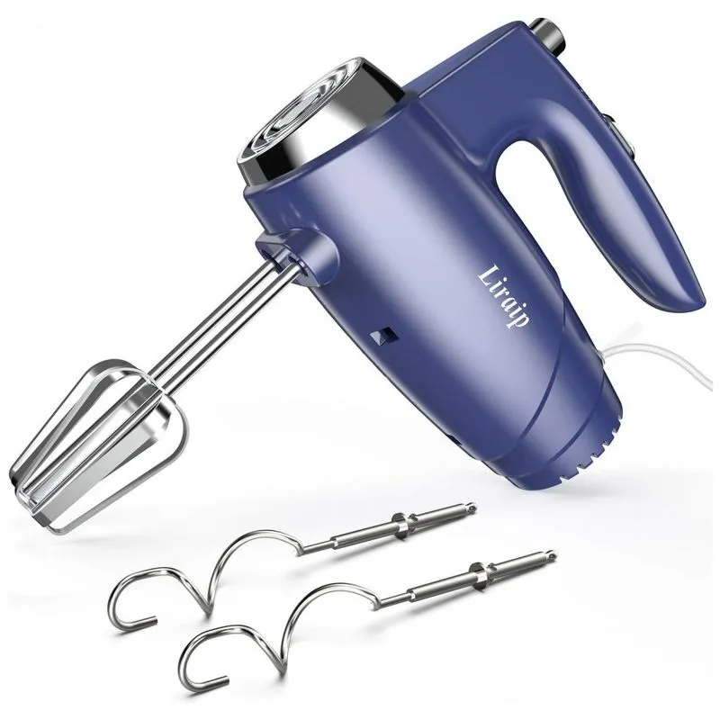 Batedeira De Mao Com 5 Velocidades E Acessorios De Aco Inox, 200w, 110v, Liraip Dh 1014, Azul