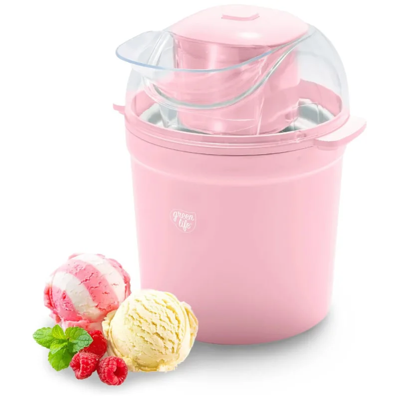 Maquina De Sorvete Automatica 1,5l De Capacidade, 110v, Greenlife Cc005073 001, Rosa