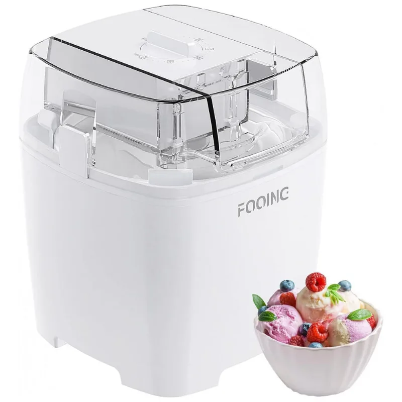 Maquina De Sorvete Automatica 1,5l De Capacidade, Branca, 110v, Fooing Peal White, Branco