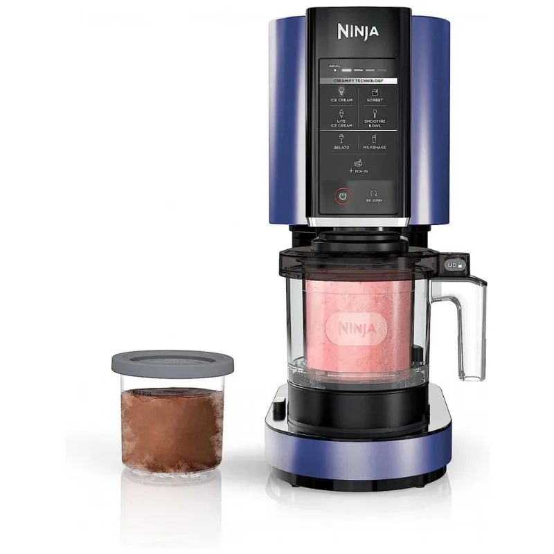 Ninja Nc301 Creami Maquina De Sorvete Automatica 473 Ml De Capacidade Com Painel De Controle E 7 Configuracoes, 110v, Azul