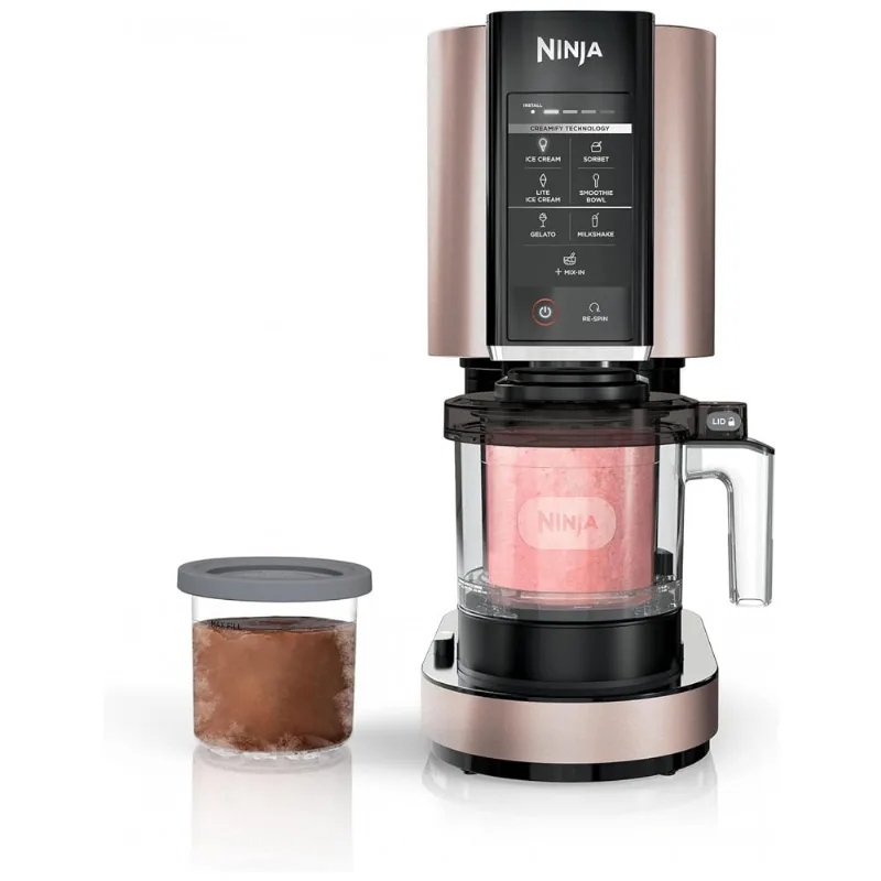 Ninja Nc301 Creami Maquina De Sorvete Automatica 473 Ml De Capacidade Com Painel De Controle E 7 Configuracoes, 110v, Rose Gold