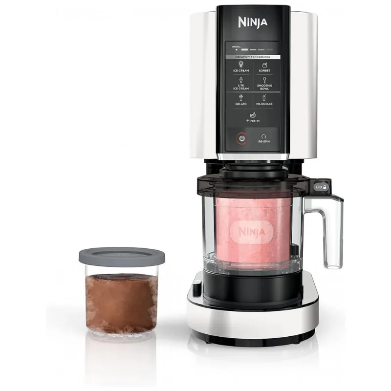 Ninja Nc301 Creami Maquina De Sorvete Automatica 473 Ml De Capacidade Com Painel De Controle E 7 Configuracoes, 110v, Branca