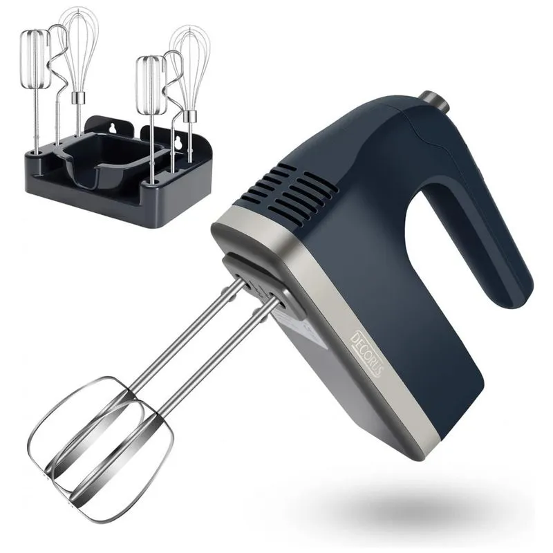 Decoro Batedeira De Mao Com 9 Velocidades E Acessorios De Aco Inox, 400w, 110v, Decorus, Azul