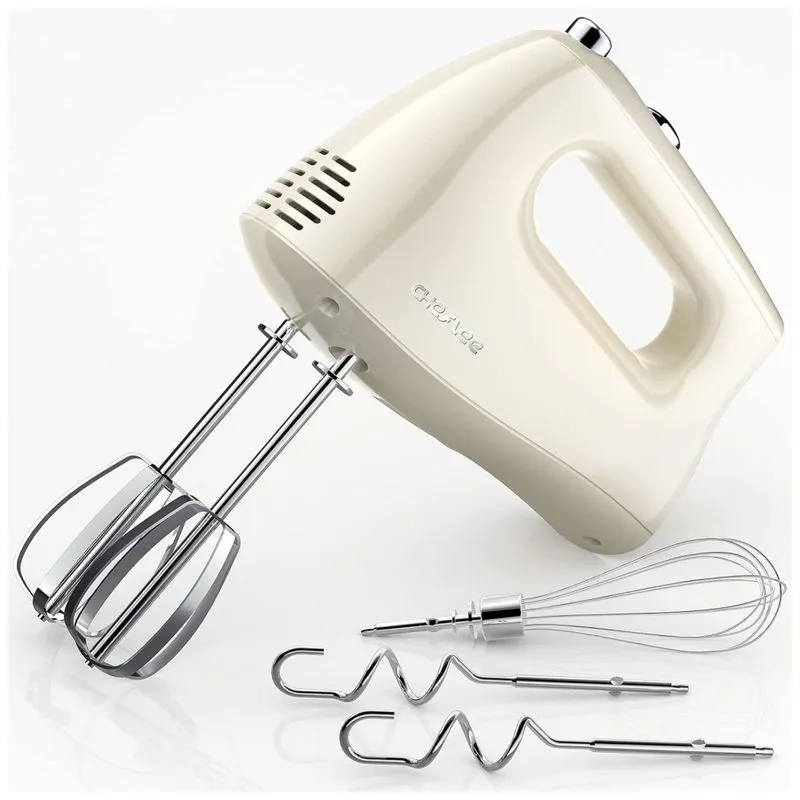 Batedeira De Mao Com 5 Velocidades E Acessorios De Aco Inox, 110v, Cheflee, Creme