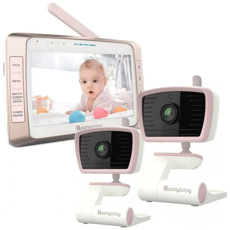 Baba Eletronica Monitor Com 2 Cameras De 12cm Hd 1080p E App Alcance De 304m, Moonybaby Fcc Id 2aagomnb933tx, 2aagomnb935rx, Branco