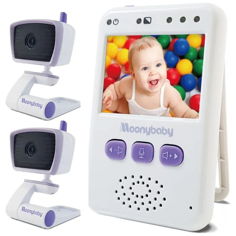 Baba Eletronica Monitor Com 2 Cameras Visao Noturna Automatica E Audio Birecional, Alcance De 292m, Moonybaby Fcc Id 2aagomnb933tx,