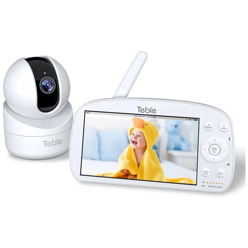 Baba Eletronica Table Monitor Com Camera De 12cm Zoom Remoto, Bateria 5000 Mah, Alcance De 304m, Teble Tb Ih001, Branco