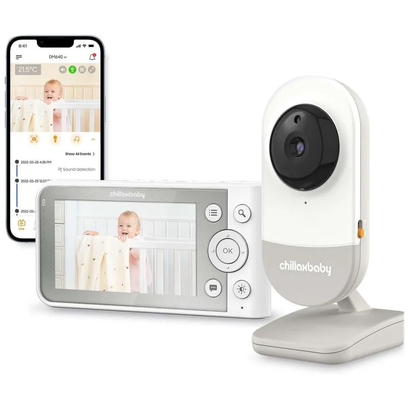 Chillaxbaby Dm640 Baba Eletronica Monitor Com Camera Hd De 10cm Wi Fi Audio Birecional E Visao Noturna