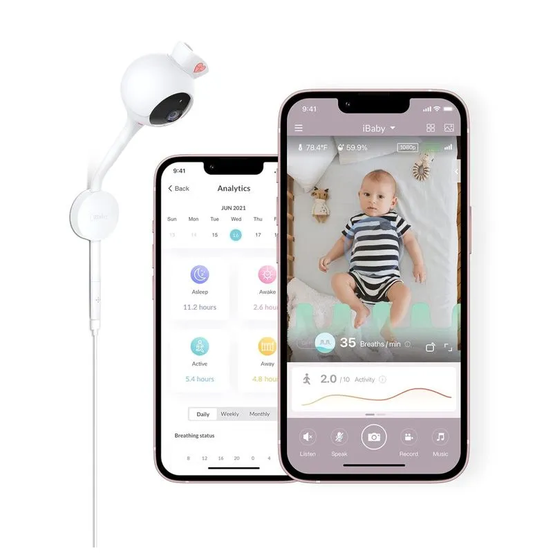 Baba Eletronica Monitor Com Video E Audio Camera Wi Fi E Sensor De Movimento, Ibaby I2, Rosa