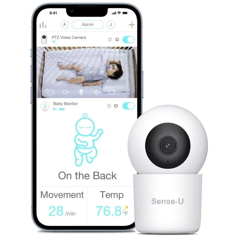 Baba Eletronica Camera Remota Com Audio Birecional Visao Noturna E Deteccao De Movimento, Sense U Su Wa003, Branco