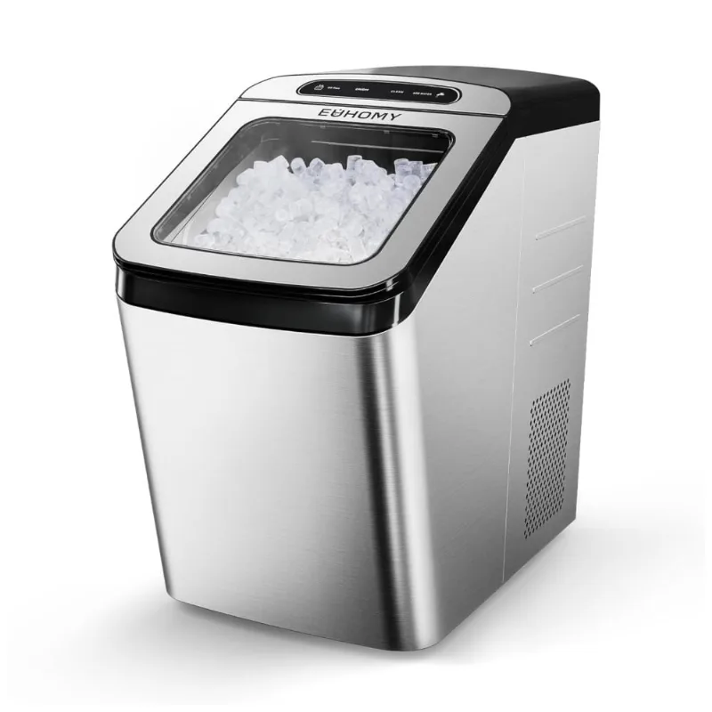 Maquina De Gelo Automatica Capacidade 2.7l, Aco Inoxidavel Com Painel De Controle, 170w, 110v, E Euhomy, Prateado