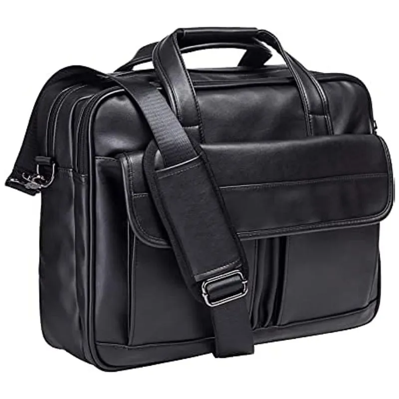 Bolsa, Maleta De Couro Masculina Para Laptop, Seyfocnia, Preto