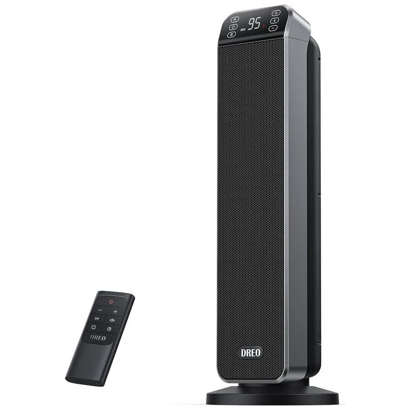 Aquecedor Eletrico Com Controle Remoto 3 Modos Temporizador De 12h, 70 Oscilacao, 110v, Dreo Dr Hsh001 Gr, Preto