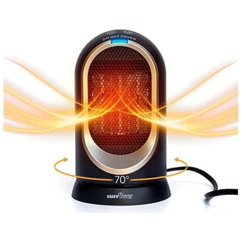 Aquecedor Eletrico Com Desligamento Automatico, 600w, 110v, Busypiggy, Preto