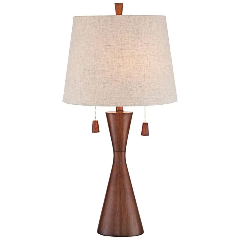 Luminaria De Mesa Classica Em Metal E Abajur De Tecido, 360 Lighting 8y238, Marrom