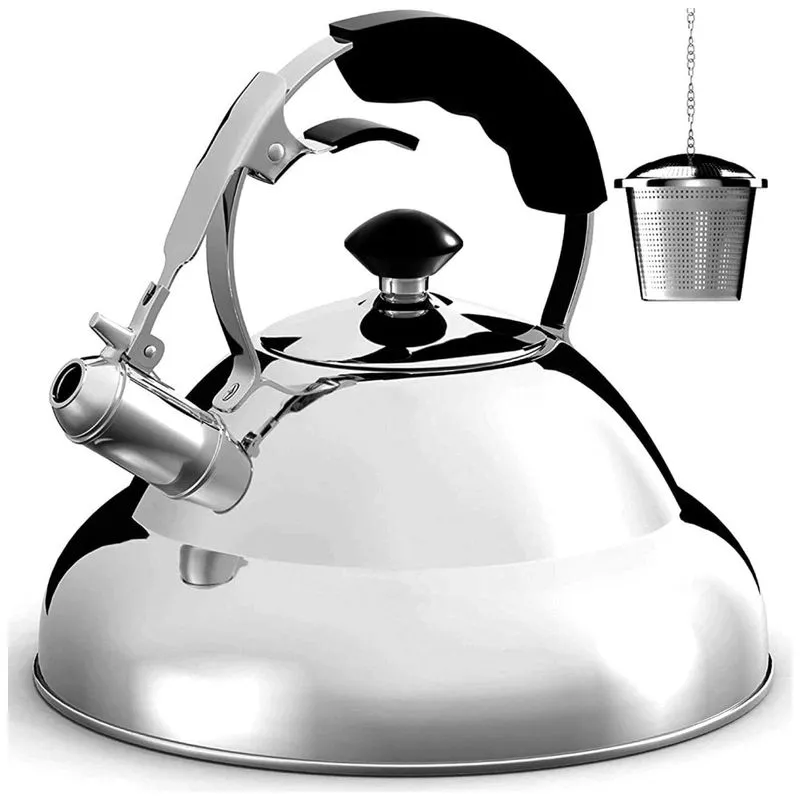 Chaleira De Cha 2.7l Com Apito, Aco Inoxidavel, Willow Everett, Prateado