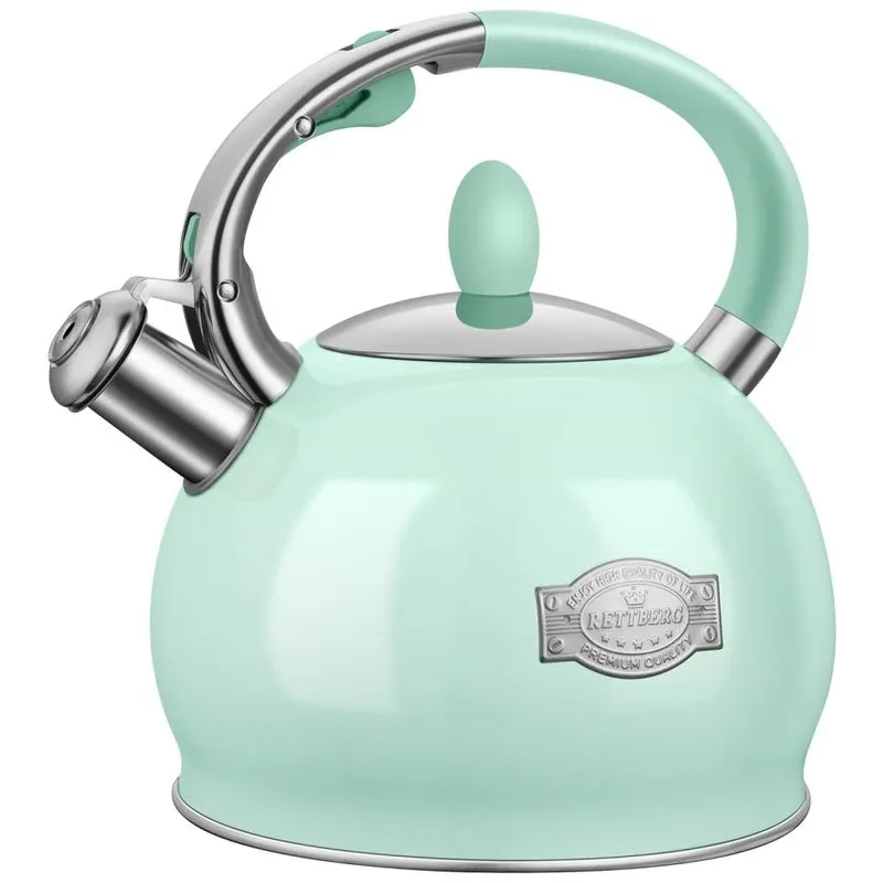 Chaleira De Cha 2.6l Com Apito, Aco Inoxidavel, Rettberg Vh 802, Verde