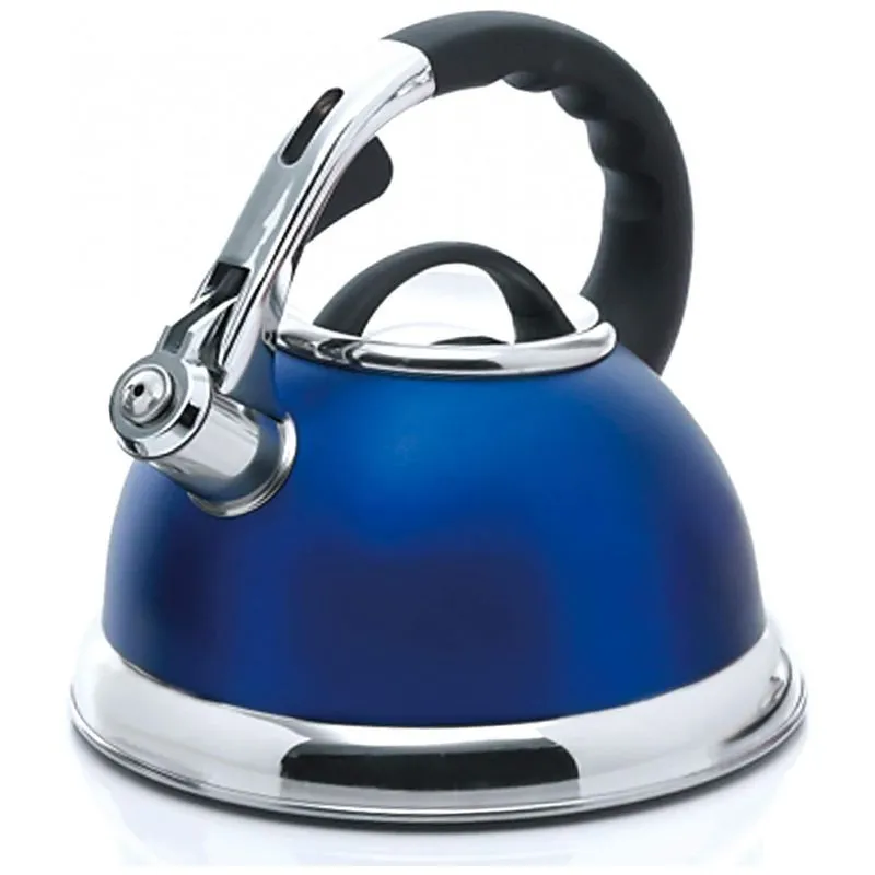 Chaleira De Cha 3l Com Apito, Aco Inoxidavel, Creative Home 77034, Azul